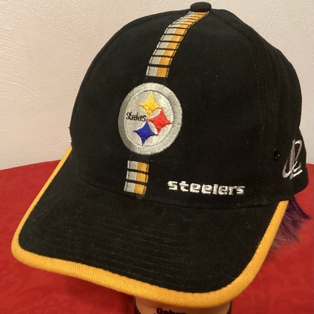 VINTAGE 1990s Pittsburgh Steelers w Patch NFL hat Ball cap by Logo Athletic New!
